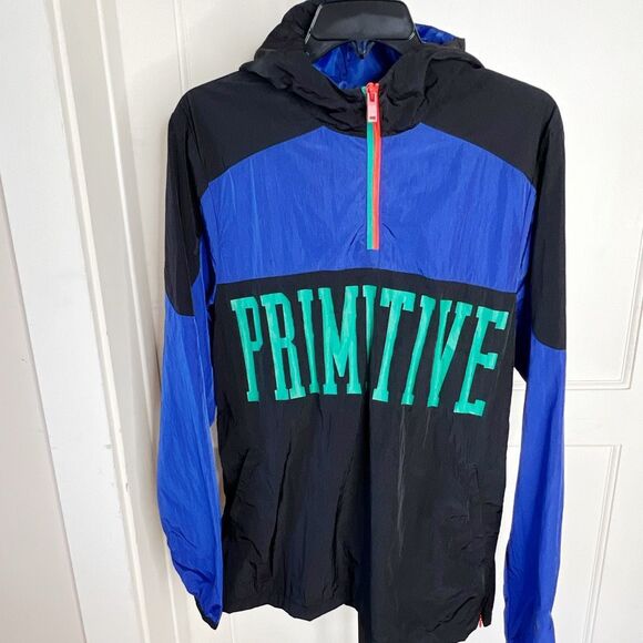 PRIMITIVE Men's CROYDON Skateboard Shell Jacket Blue/Black Small - Picture 2 of 8